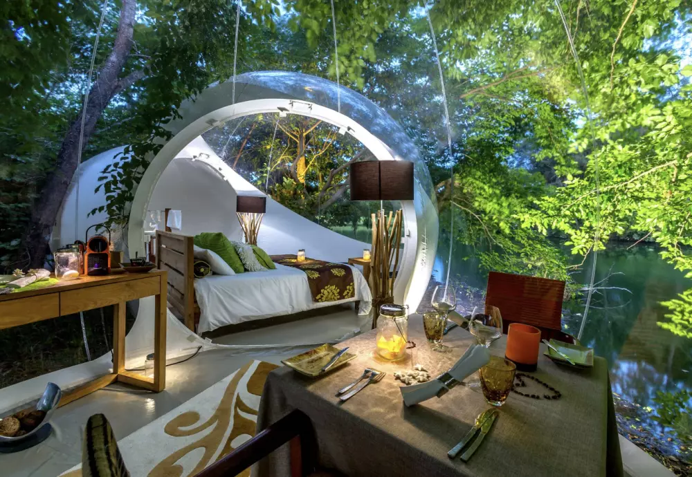 living in a bubble tent