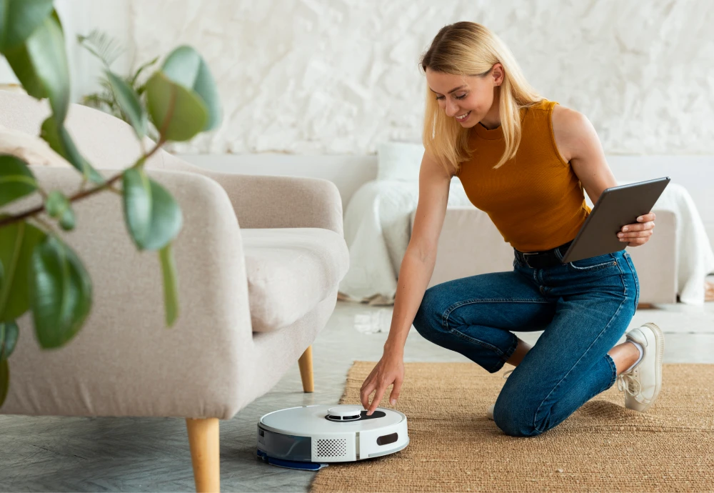 robot vacuum cleaner sweeping and mopping